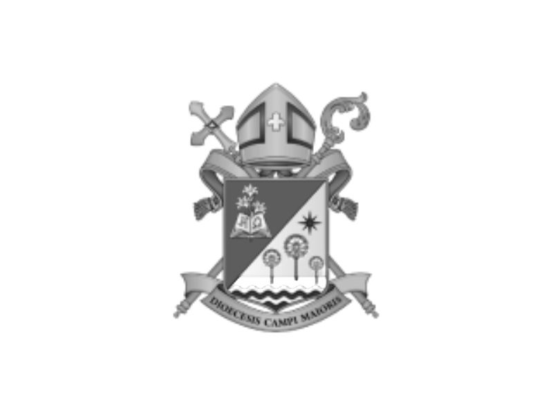 Logo da Diocese de Campo Maior em tons de cinza